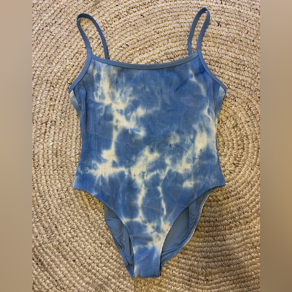 aerie one piece tie dye ribbed swimsuit | XL